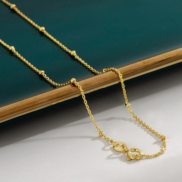 Silver Floral Cross Bead Chain