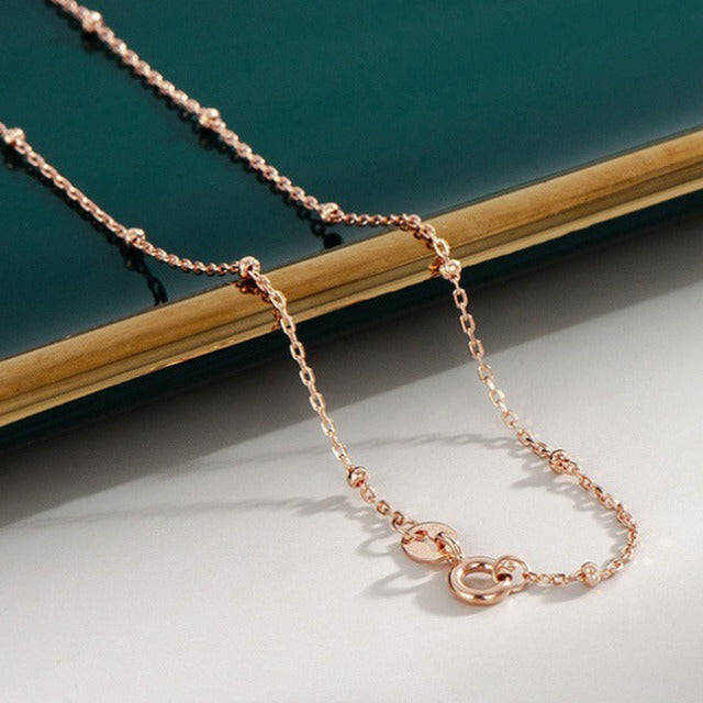 Heavy Cross-Cut Silver Rose Chain