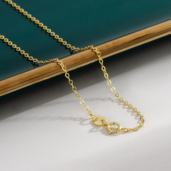 Silver Luxe Calendered Cross Chain