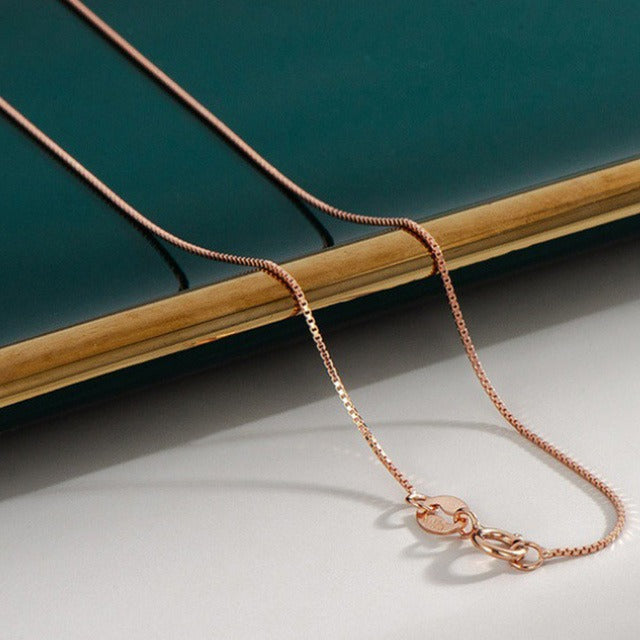 Slim Rose Gold Box Chain