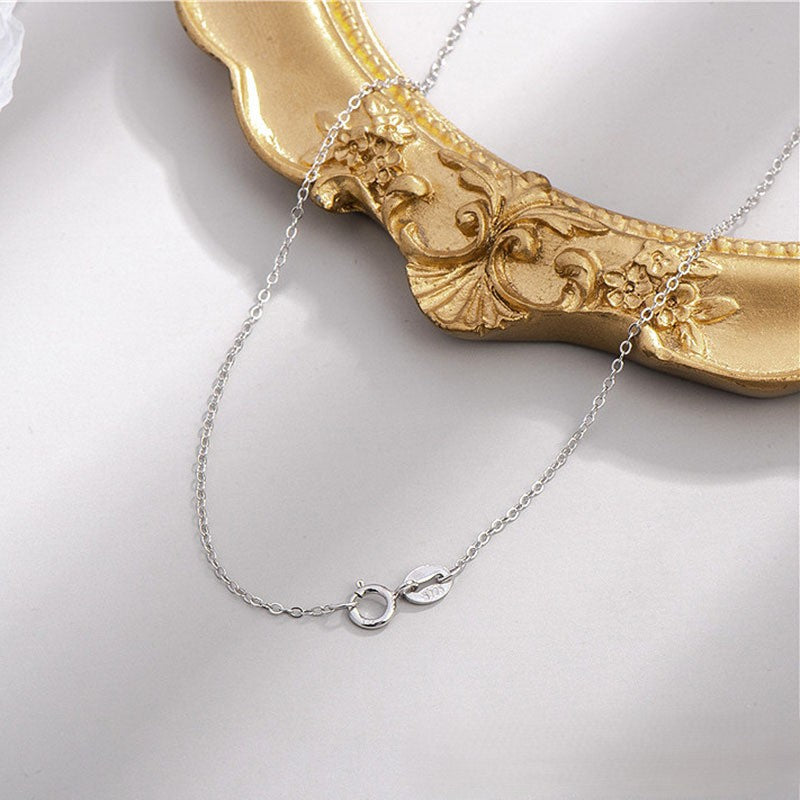 White Gold Bare Cross Chain