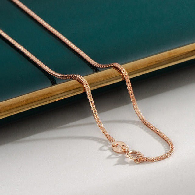 Rose Gold Franco-Style Silver Chain