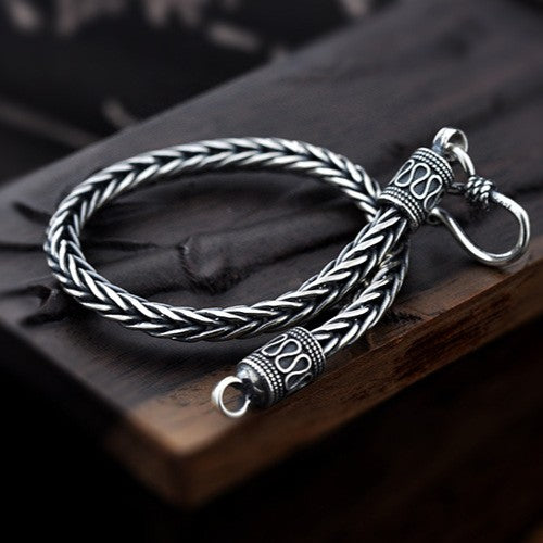 Heritage Silver Dragon Braid Bracelet