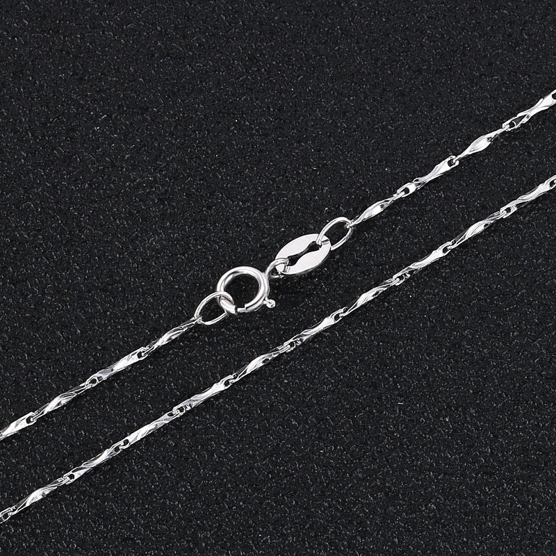 White Gold Modern Bar Chain
