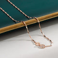 Wheat Link Rose Gold Silver Chain