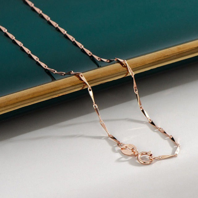 Wheat Link Rose Gold Silver Chain