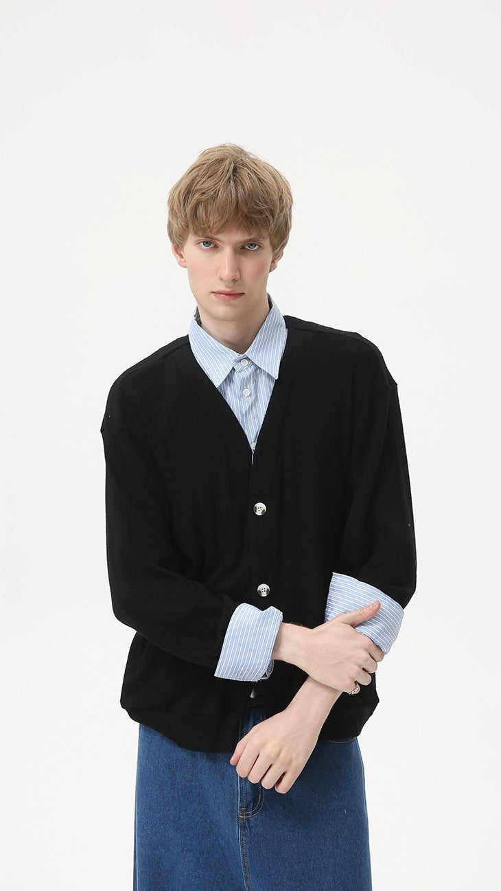 Contrast V-Neck Knit