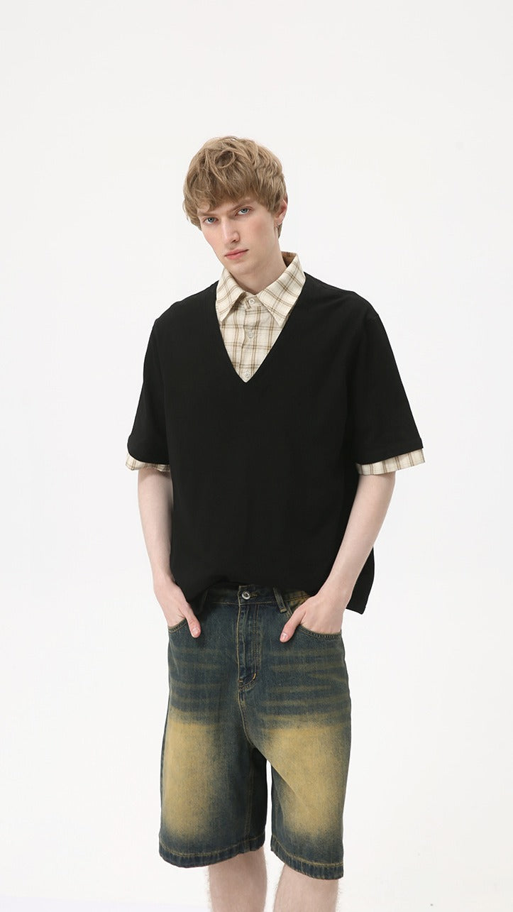 Premium - Seoul Edge Layered V Tee