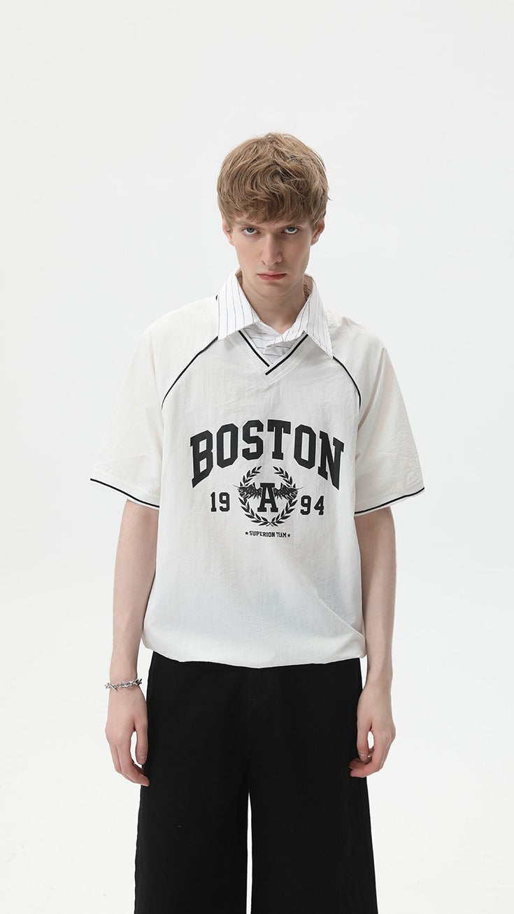 Varsity Layer V-Neck Tee