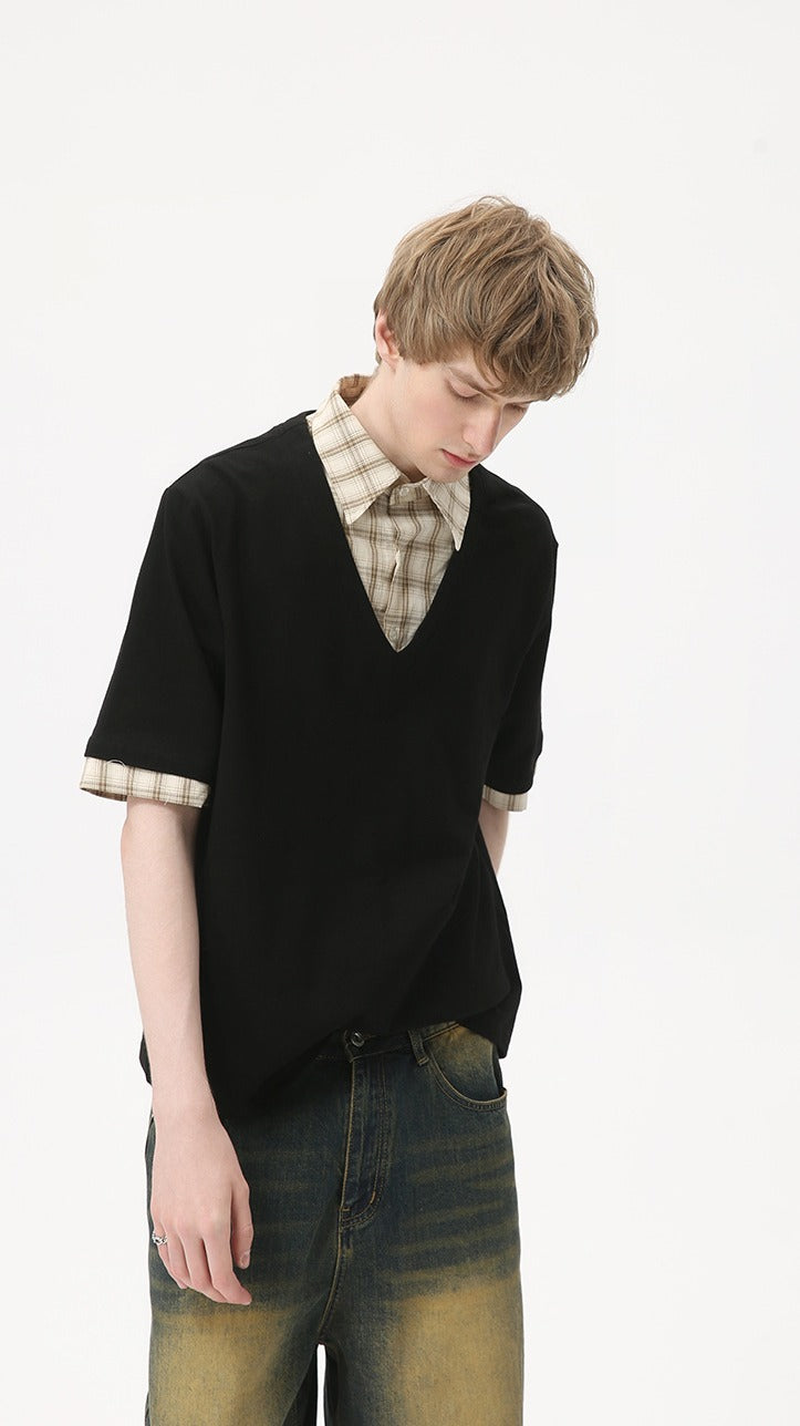 Premium - Seoul Edge Layered V Tee