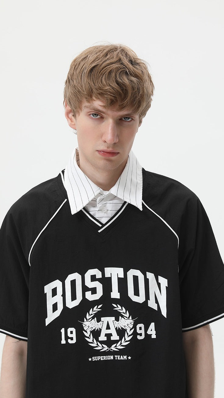 Varsity Layer V-Neck Tee