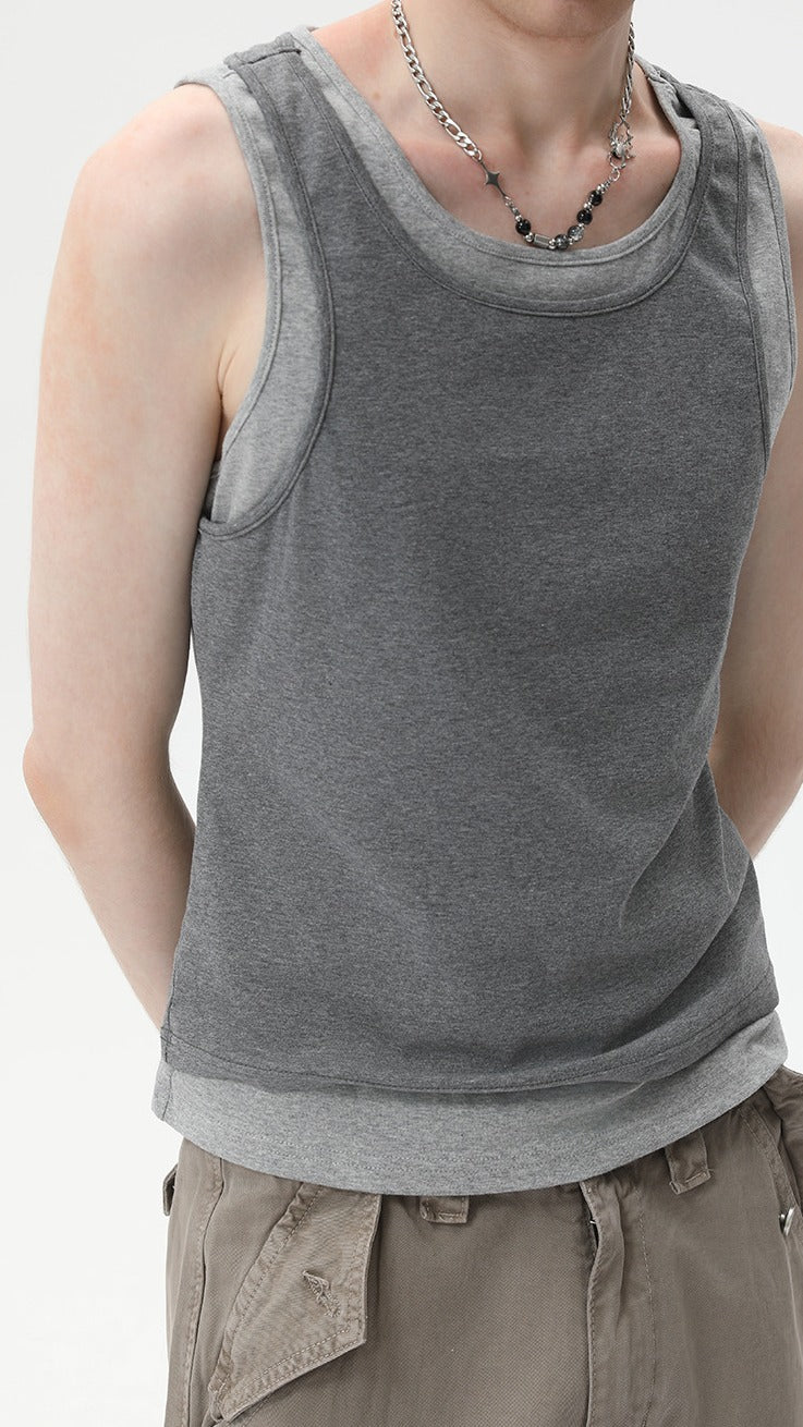 Layered Edge Sleeveless Tee