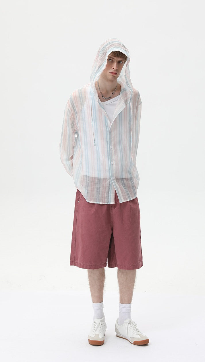 Sunline Hooded Stripe Shirt