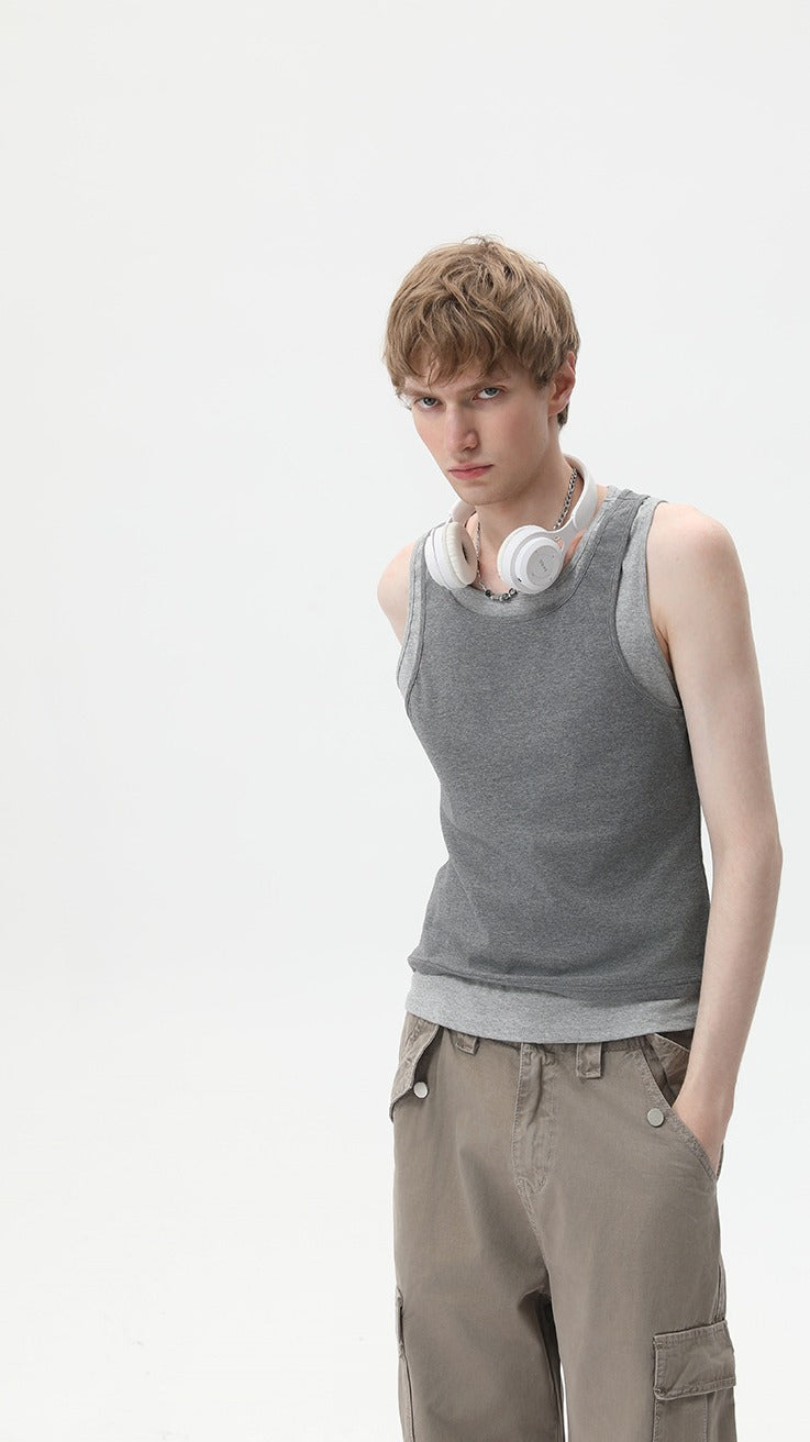 Layered Edge Sleeveless Tee