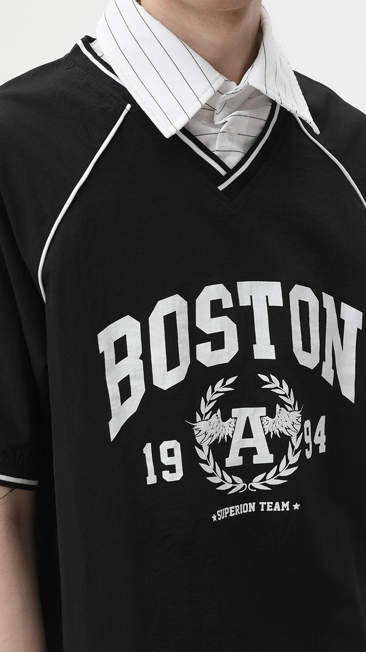 Varsity Layer V-Neck Tee