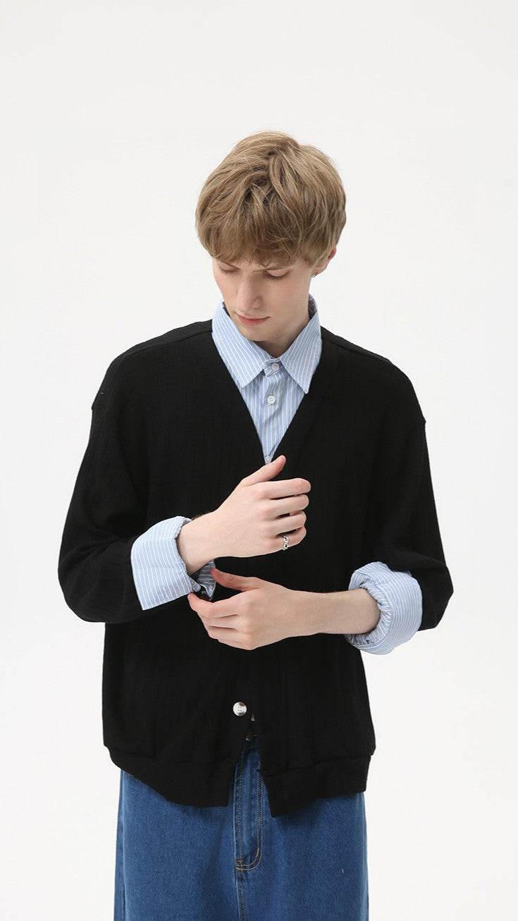 Contrast V-Neck Knit
