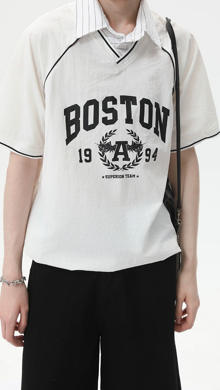 Varsity Layer V-Neck Tee