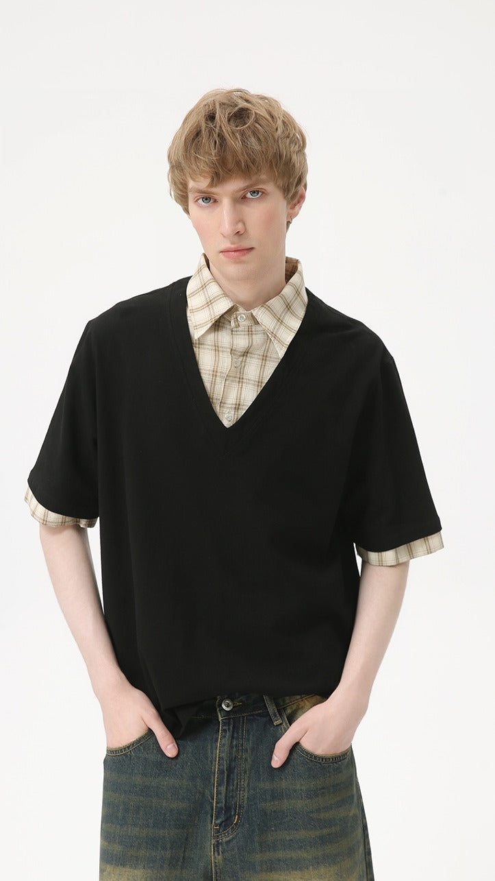Premium - Seoul Edge Layered V Tee