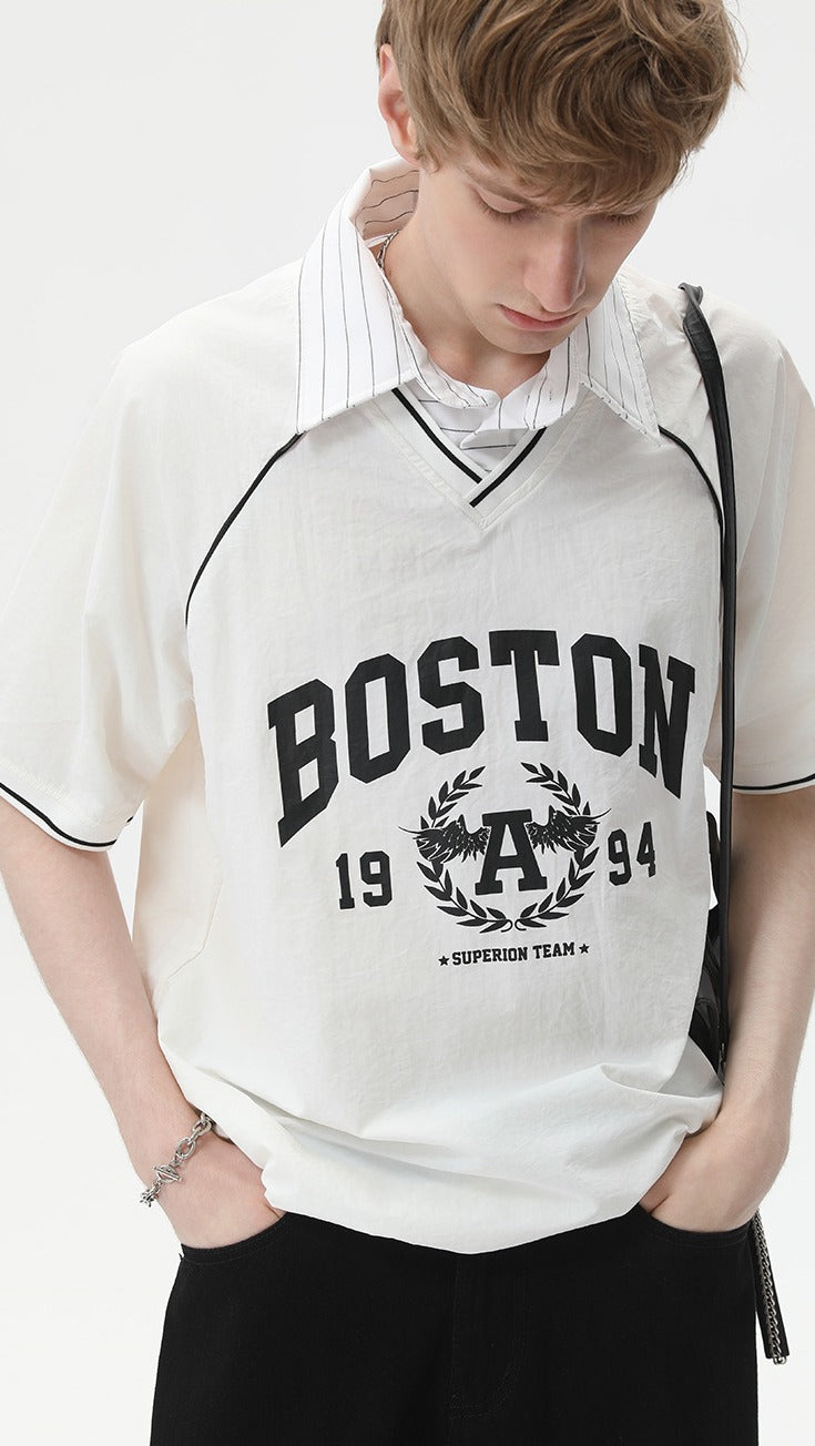Varsity Layer V-Neck Tee