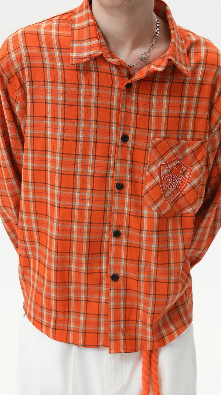 Sunset Pulse Plaid Shirt – Long Sleeve