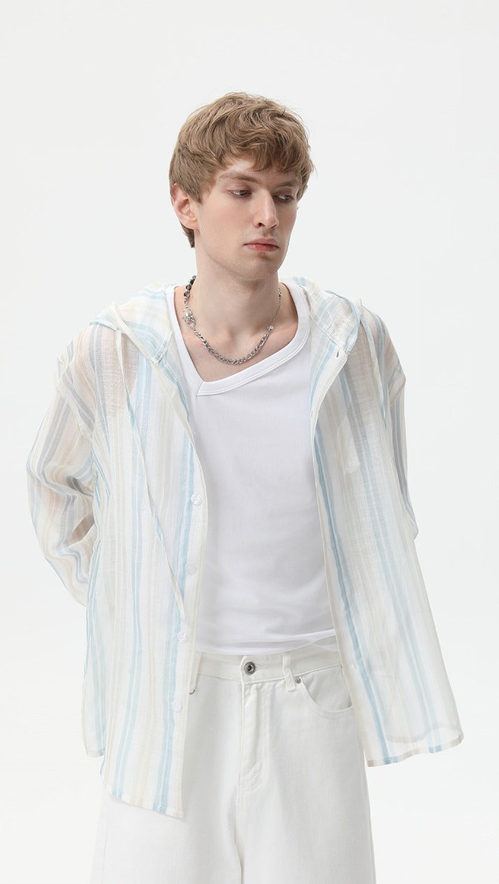 Sunline Hooded Stripe Shirt