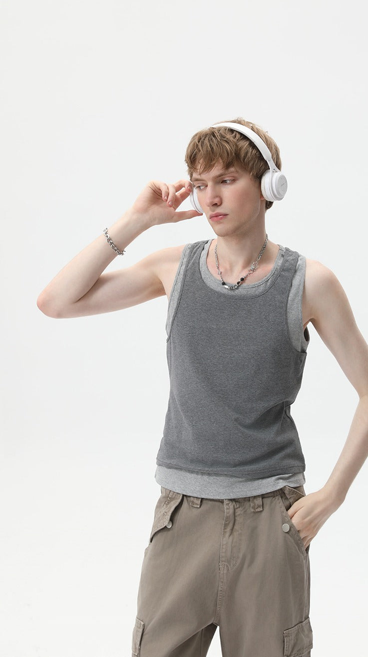 Layered Edge Sleeveless Tee