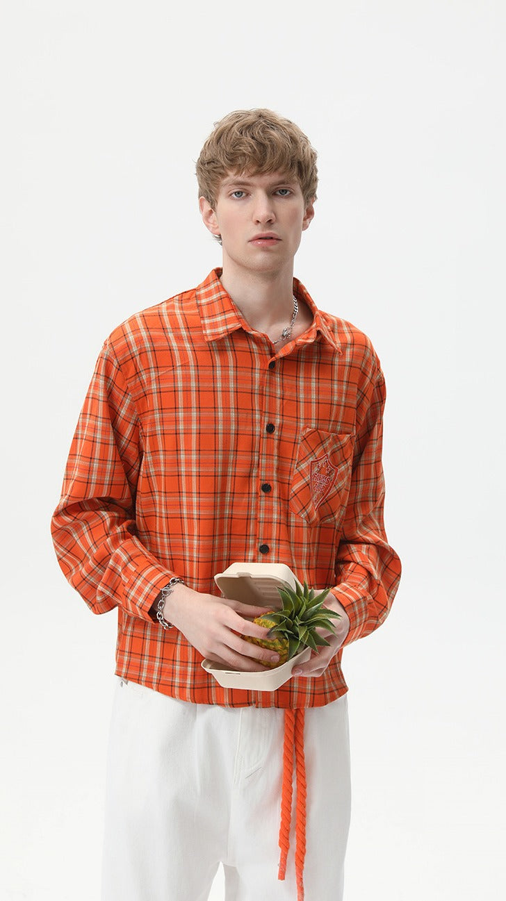 Sunset Pulse Plaid Shirt – Long Sleeve