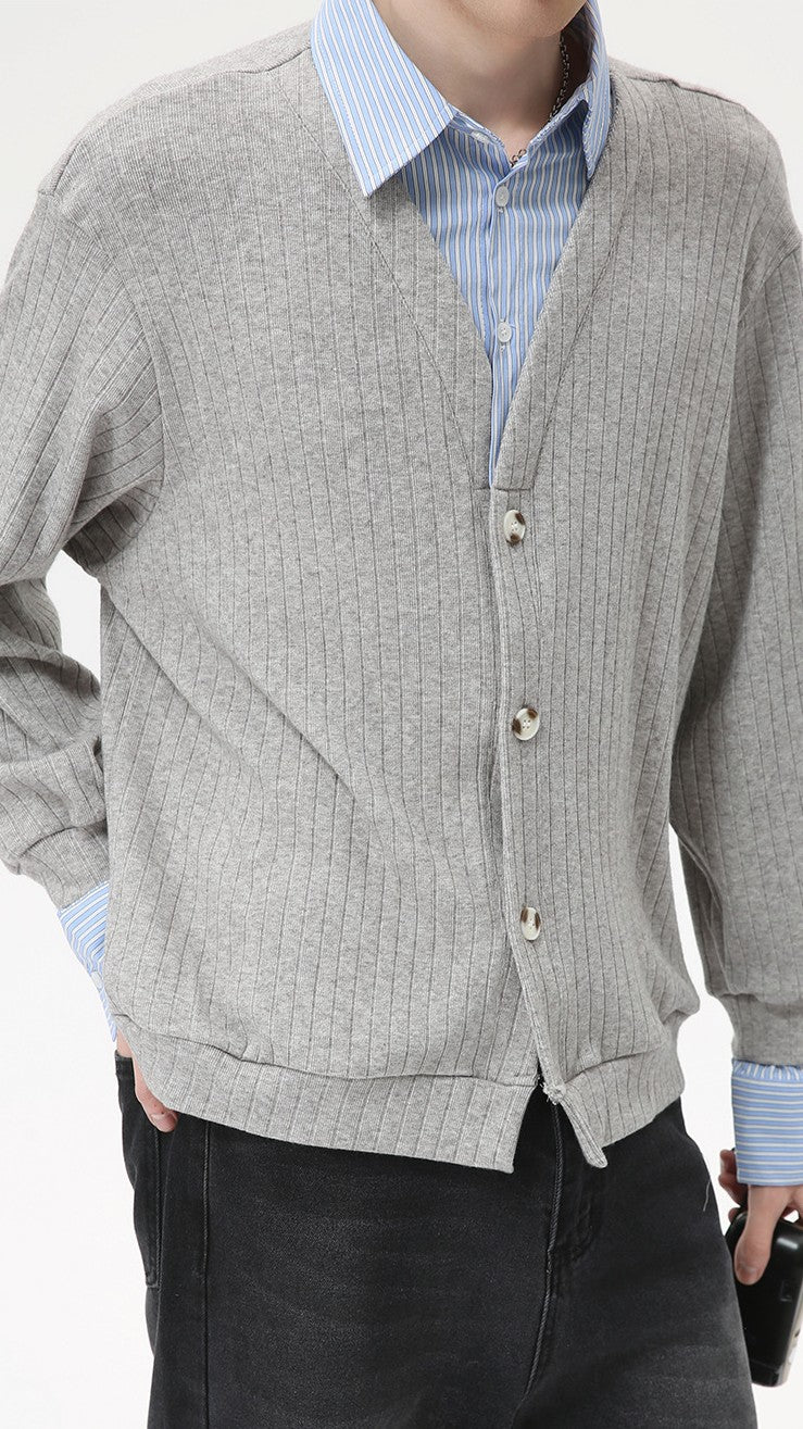 Contrast V-Neck Knit