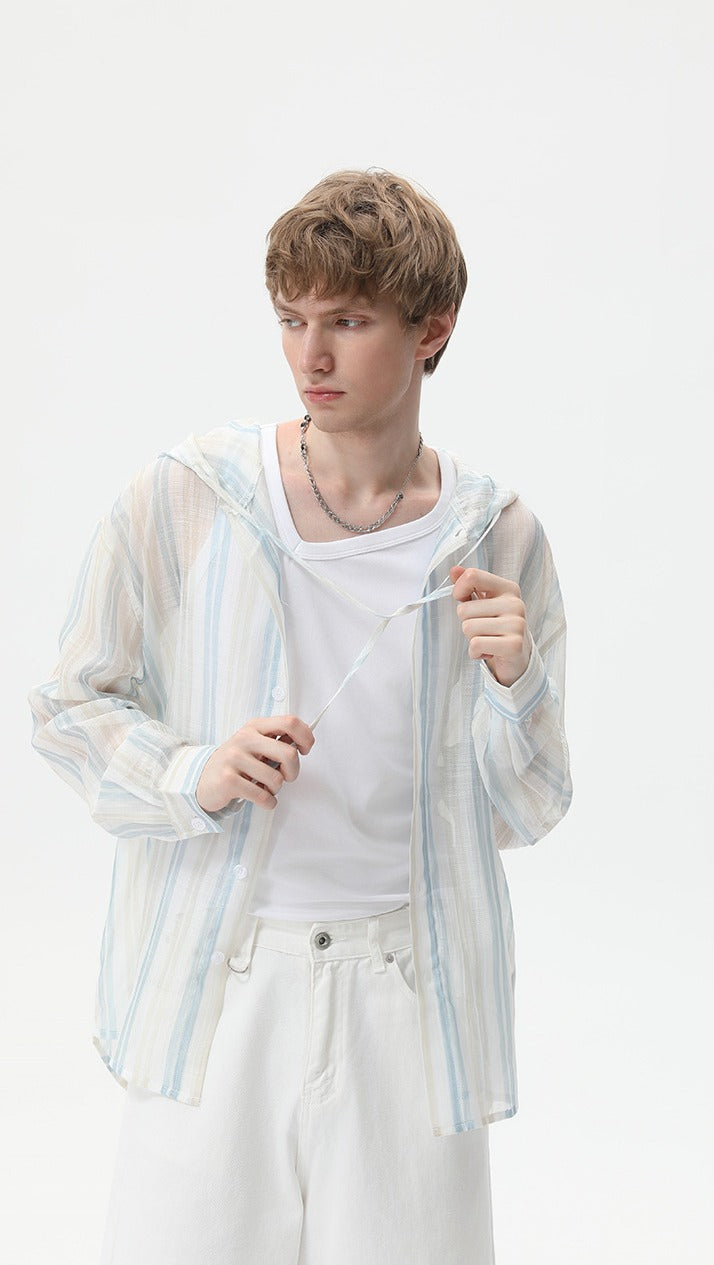 Sunline Hooded Stripe Shirt