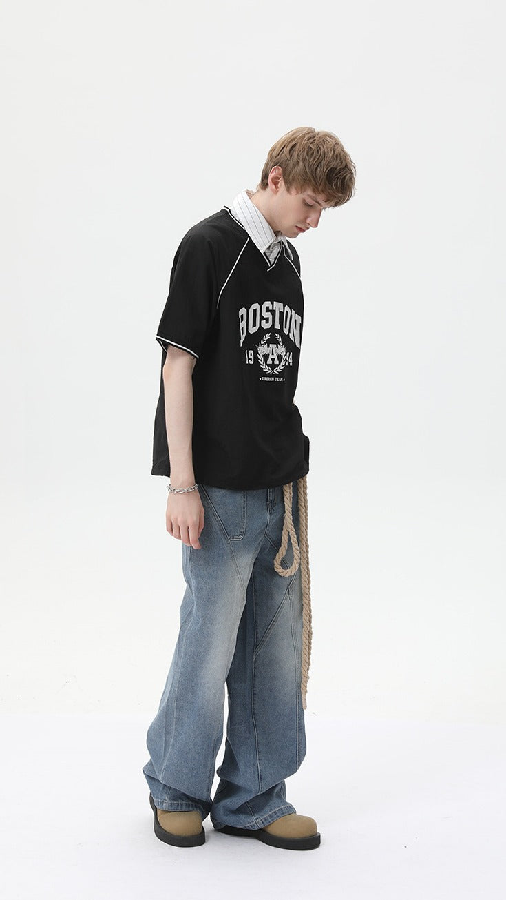 Varsity Layer V-Neck Tee