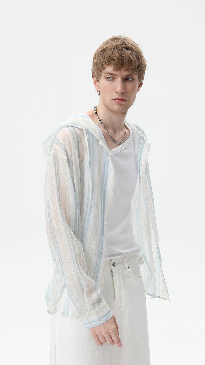 Sunline Hooded Stripe Shirt