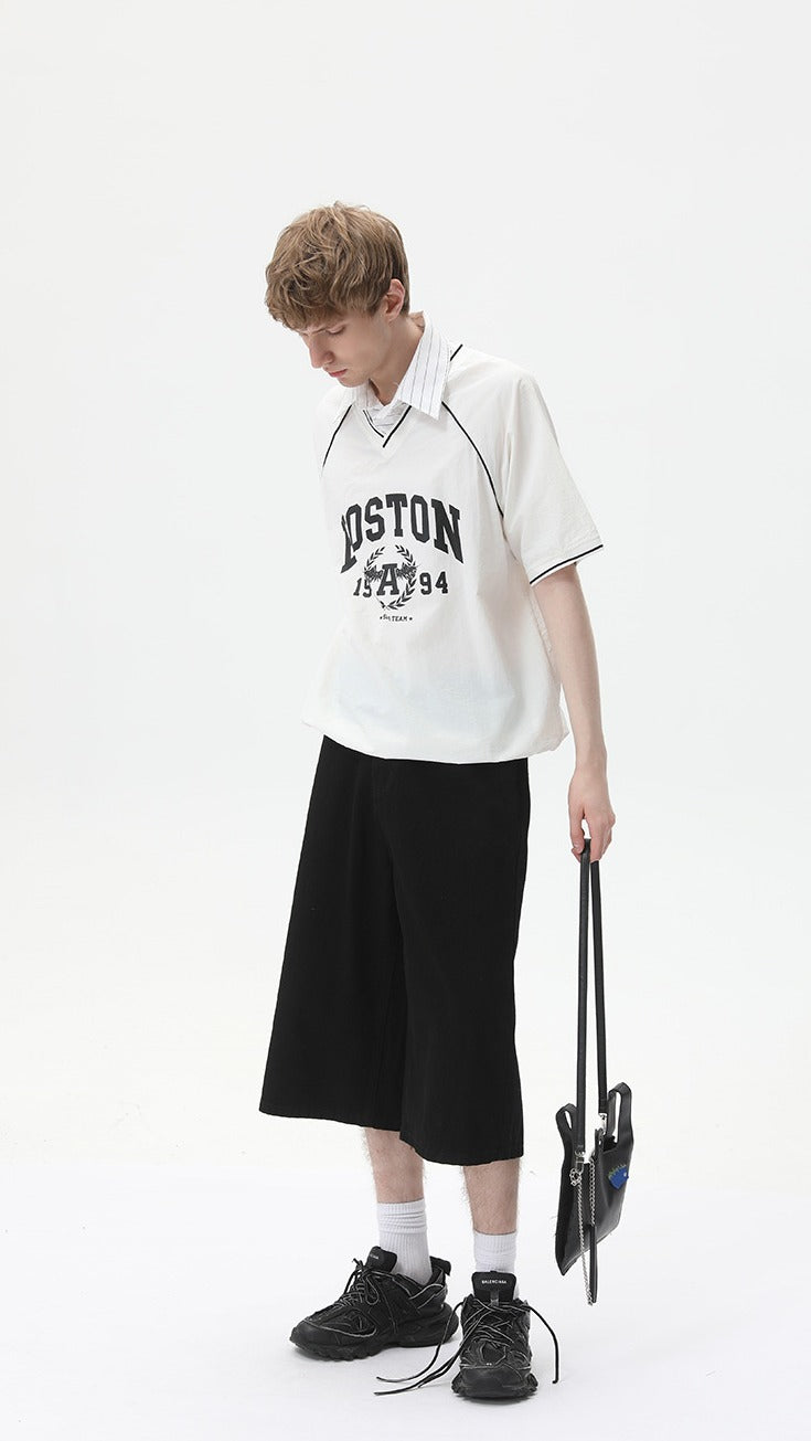 Varsity Layer V-Neck Tee