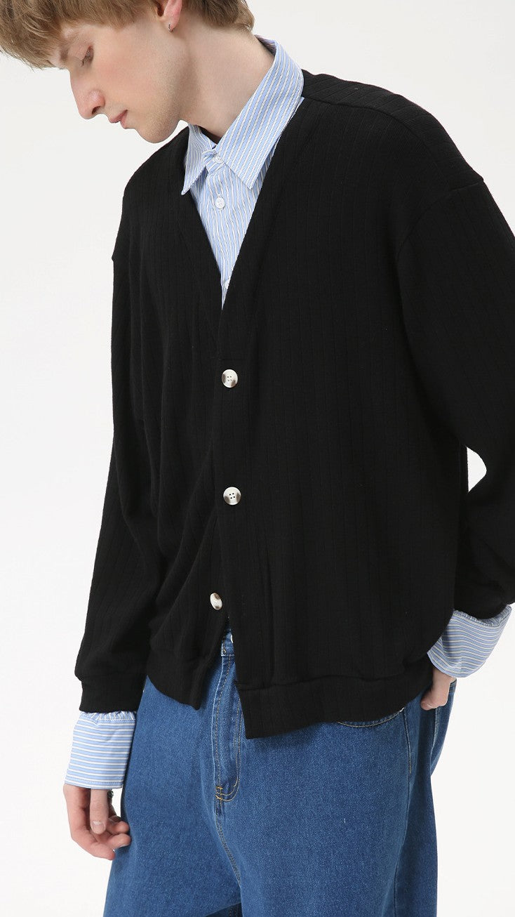 Contrast V-Neck Knit