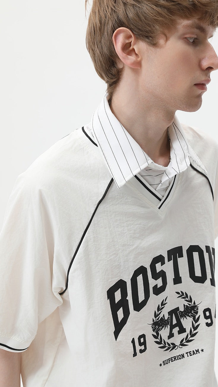 Varsity Layer V-Neck Tee