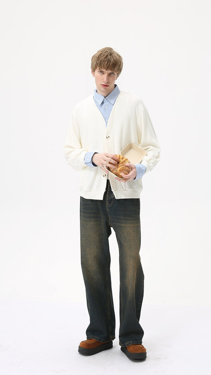 Contrast V-Neck Knit