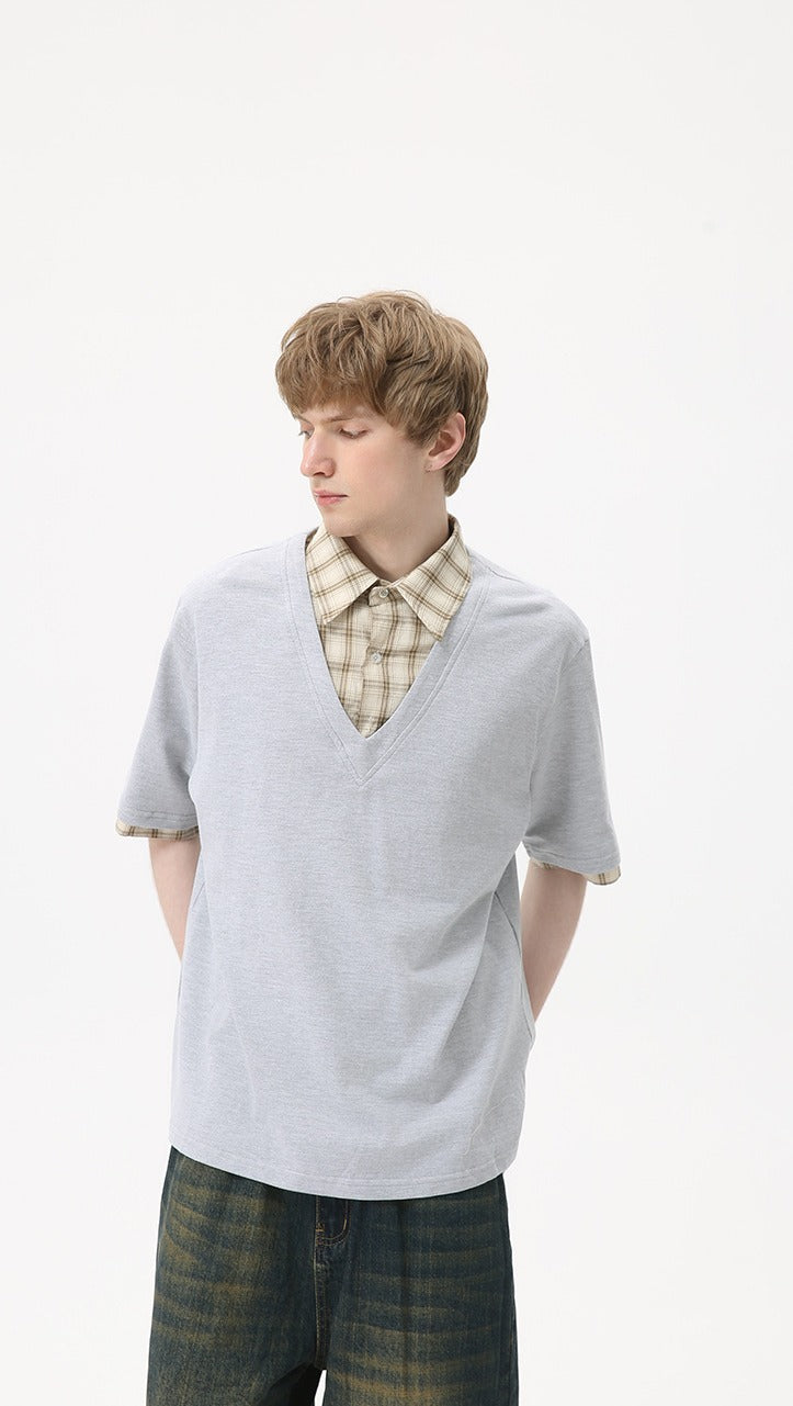 Premium - Seoul Edge Layered V Tee