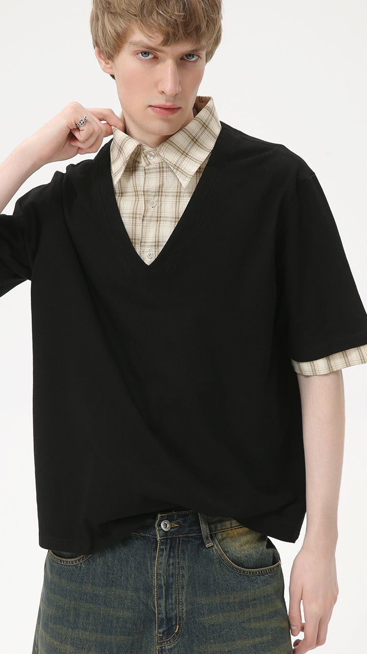 Premium - Seoul Edge Layered V Tee