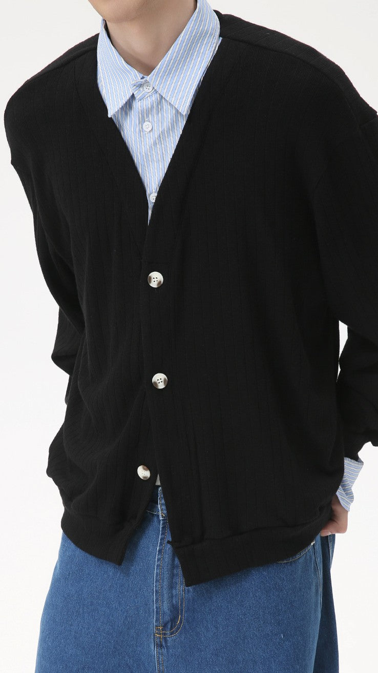 Contrast V-Neck Knit