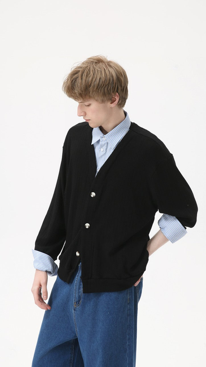 Contrast V-Neck Knit