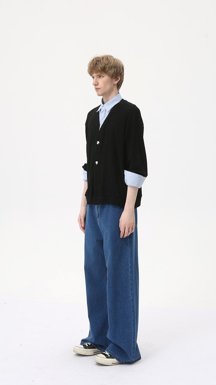 Contrast V-Neck Knit
