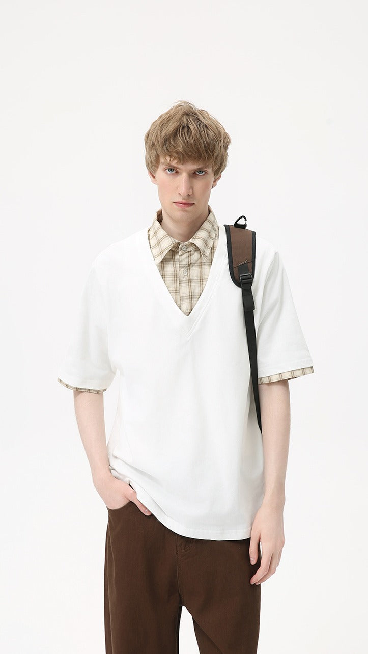Premium - Seoul Edge Layered V Tee