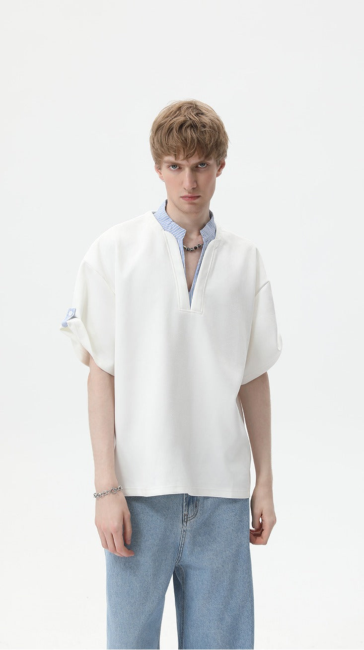 Layered Stripe V-Neck Tee