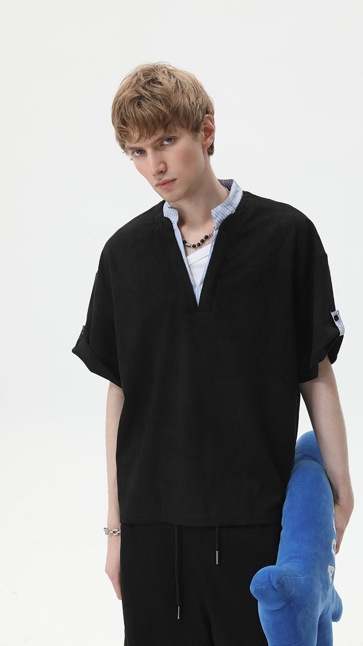 Layered Stripe V-Neck Tee