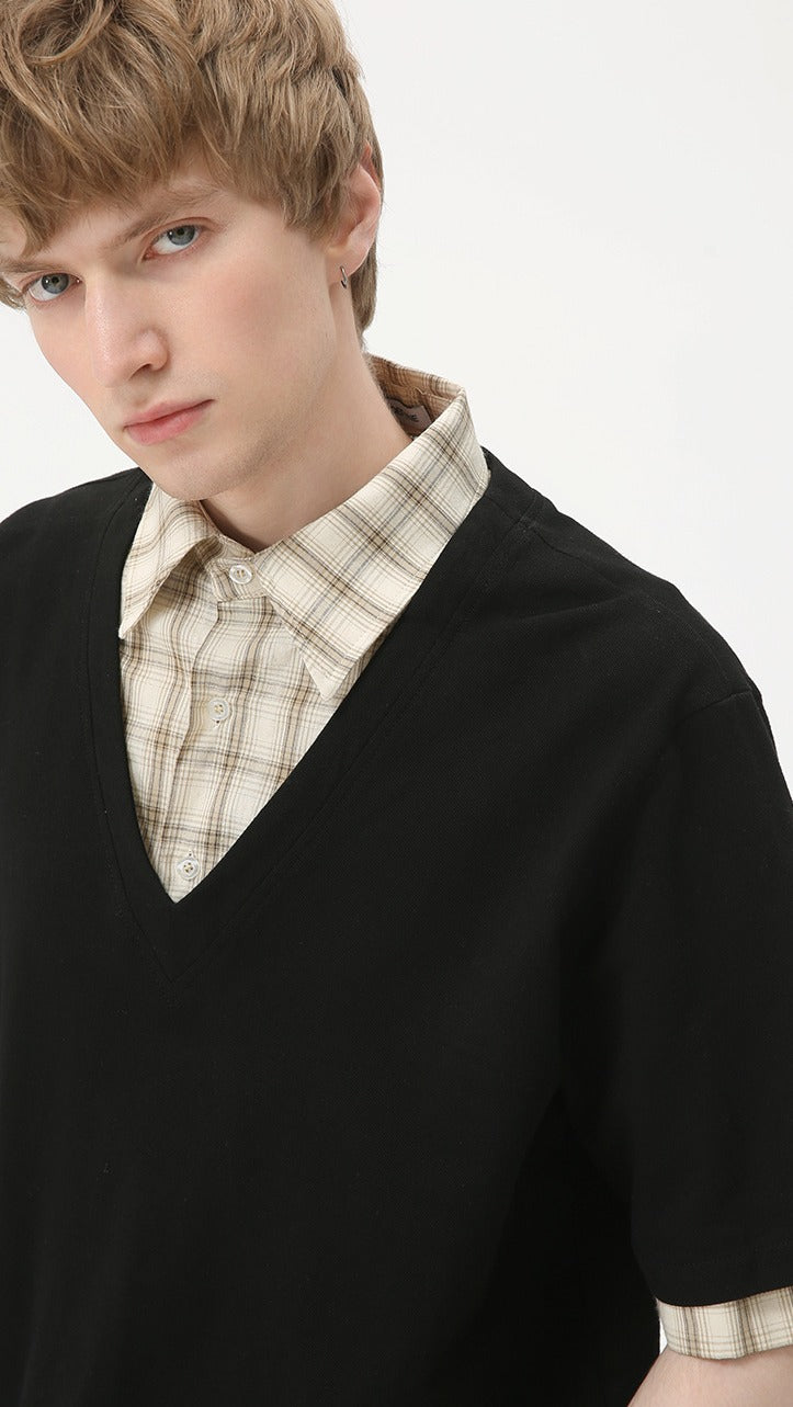 Premium - Seoul Edge Layered V Tee
