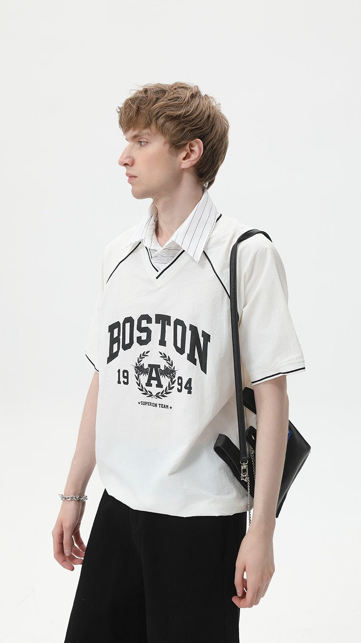 Varsity Layer V-Neck Tee