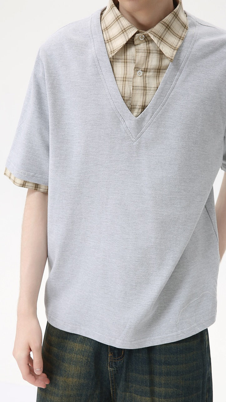 Premium - Seoul Edge Layered V Tee